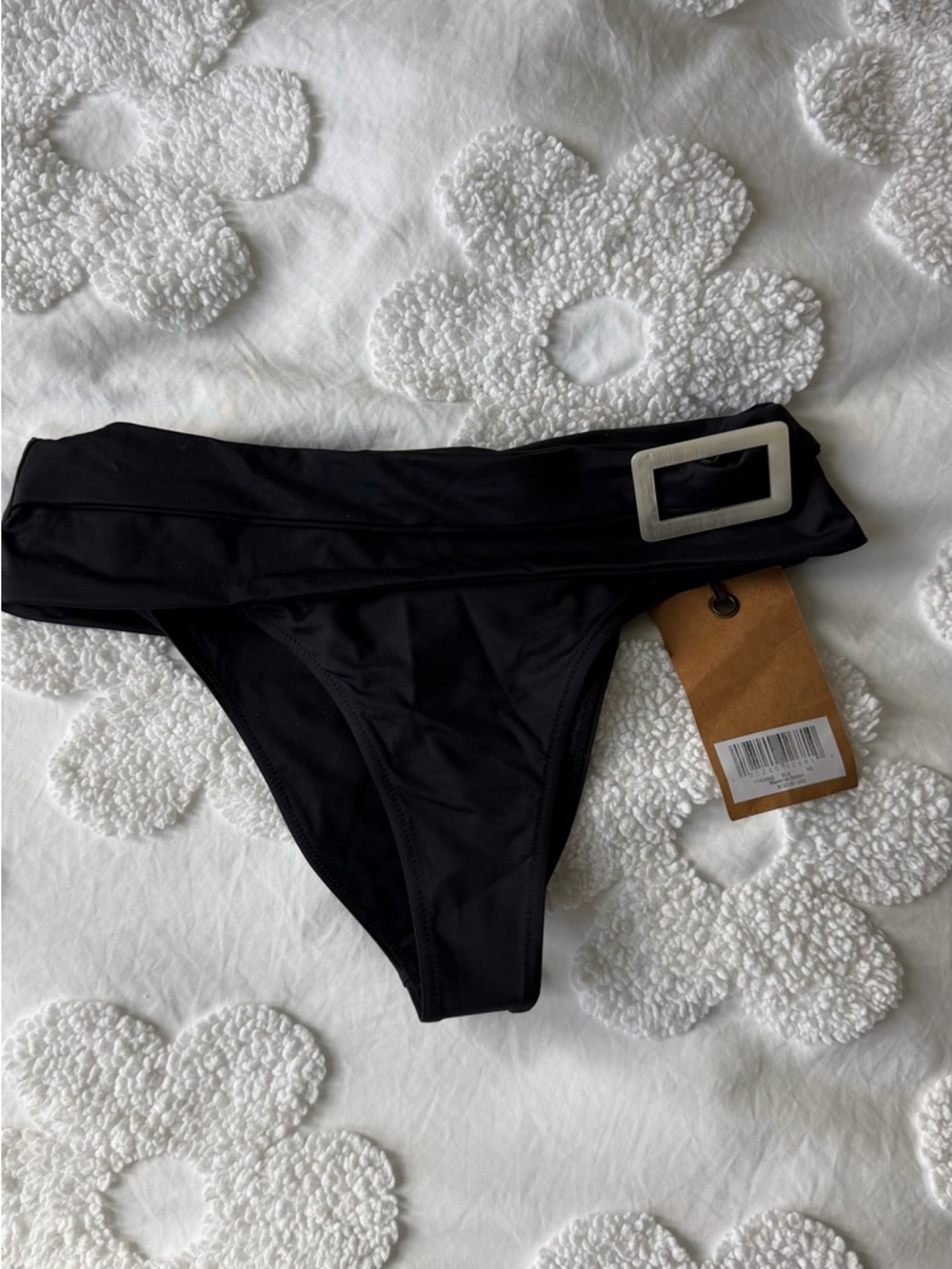 Frankie's Bikinis Black Bikini Bottom with Buckle